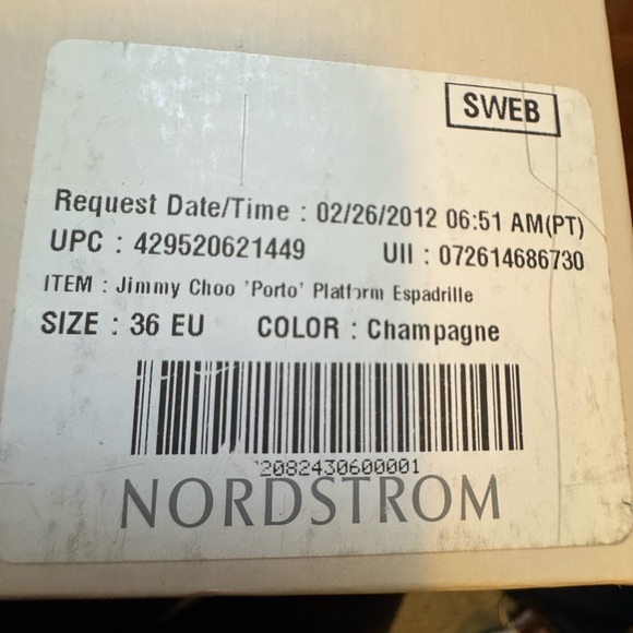 Jimmy Choo Gold/Champage Porto Platform Wedge Espadrille Sandal EU36/6 - Picture 15 of 16